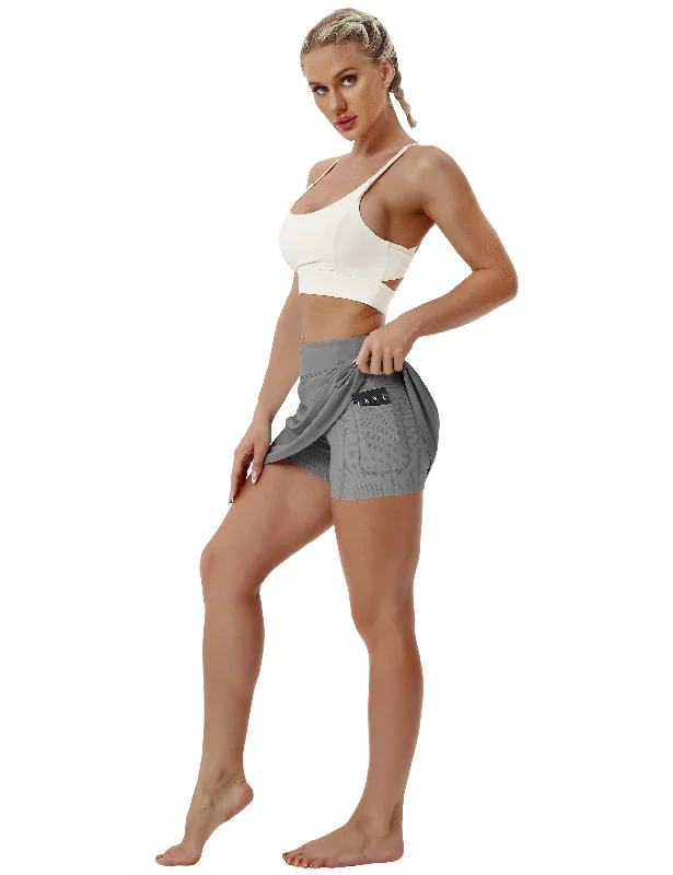 Athletic Tennis Golf Skort with Pockets Shorts gray