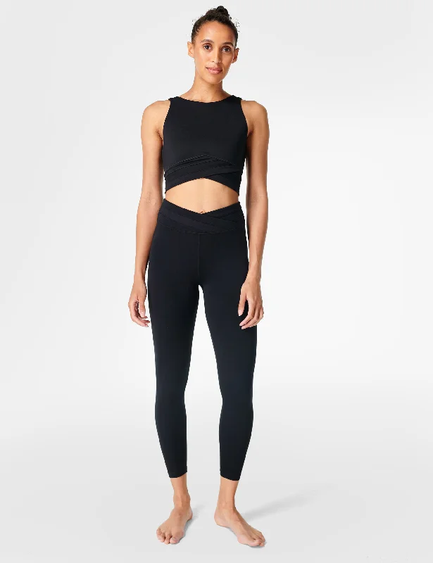 All Day Wrap Waist 7/8 Leggings - Black