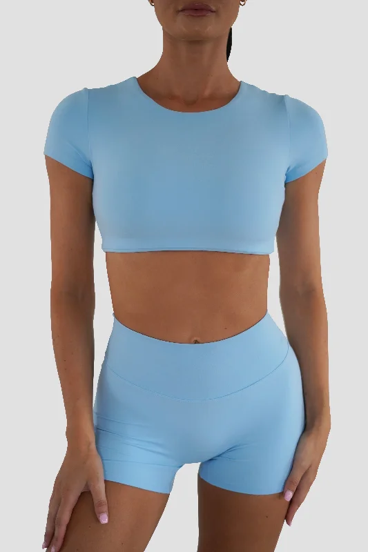 SLEEK TOP SHORT SLEEVE - BABY BLUE