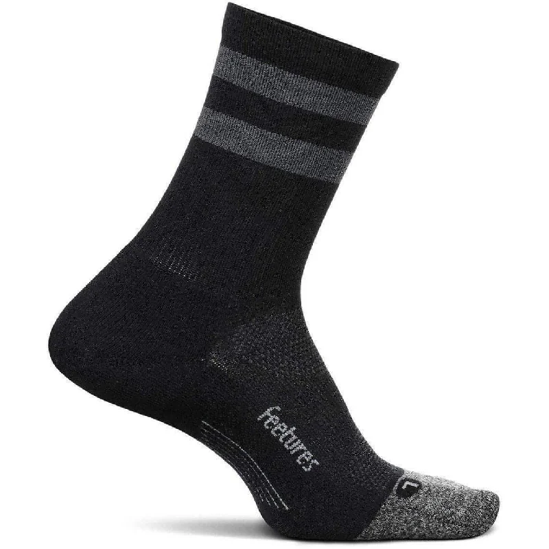 Feetures Elite Light Cushion Mini Crew Running Socks - Black