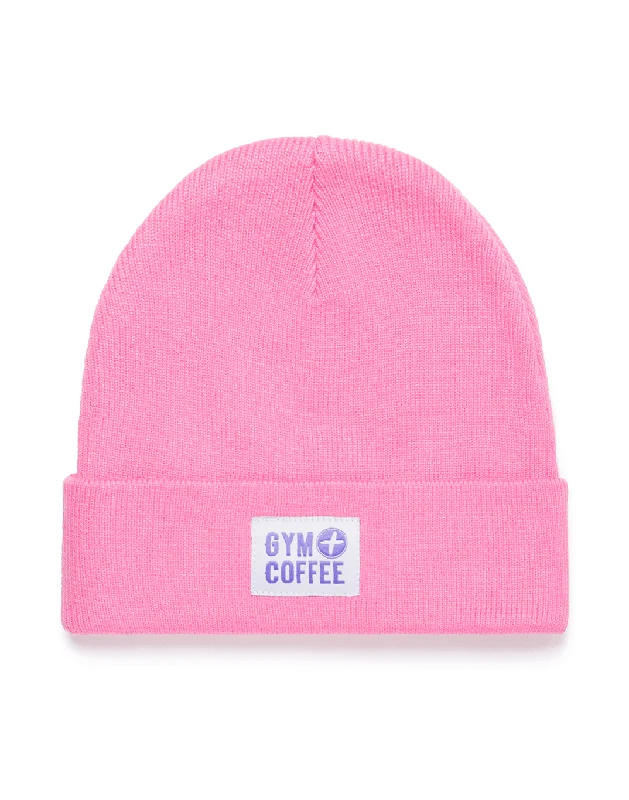 Knit Beanie in Bright Pink