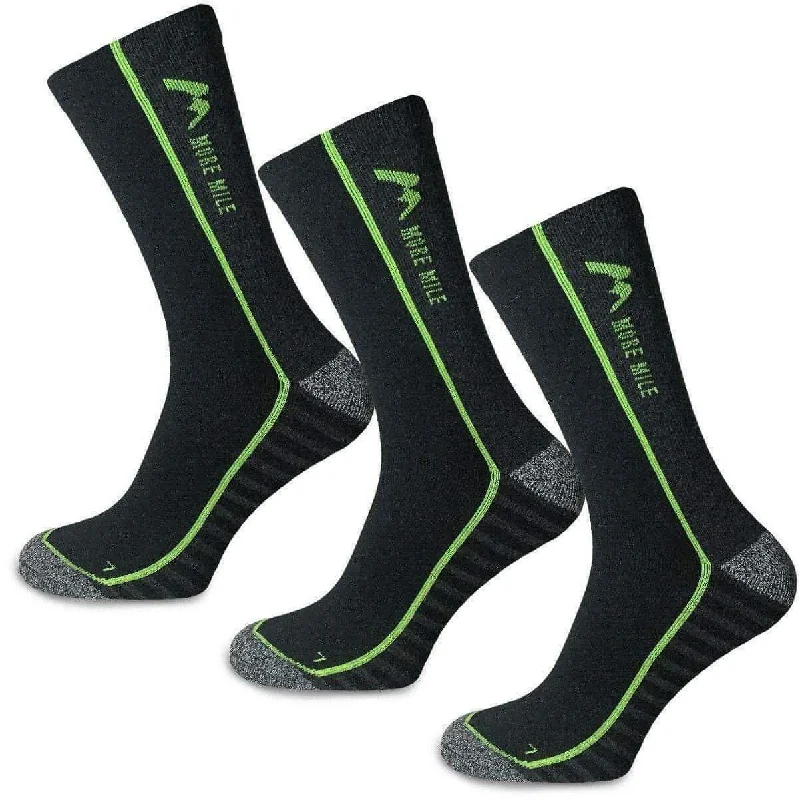 More Mile Strive (3 Pack) Running Socks - Black