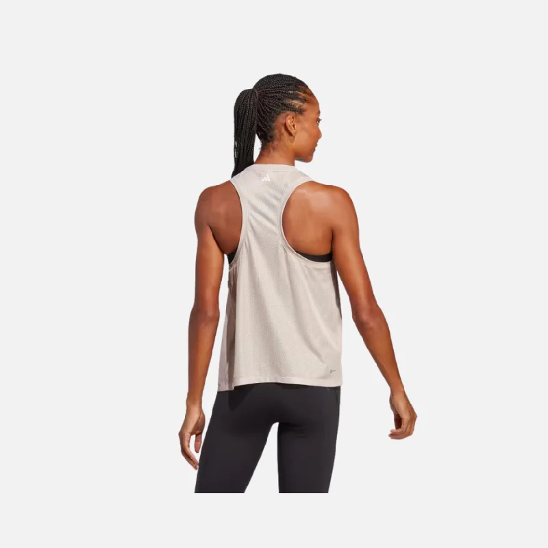 Adidas HIIT Aeroready Quickburn Women's Training Tank Top -Wonder Taupe S23/White