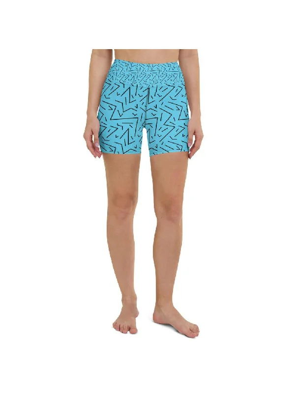 Aqua Black Line Yoga Shorts