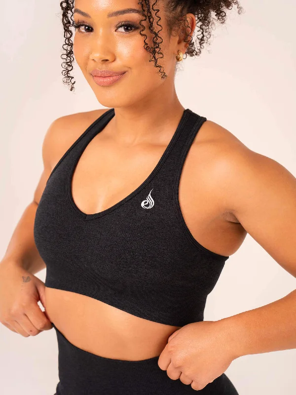 Aspire Seamless Sports Bra - Black Marl