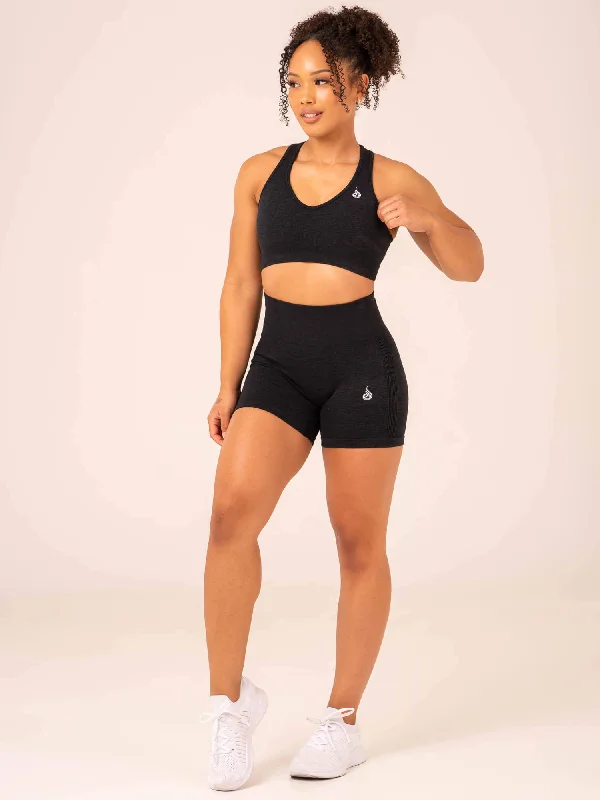 Aspire Seamless Sports Bra - Black Marl