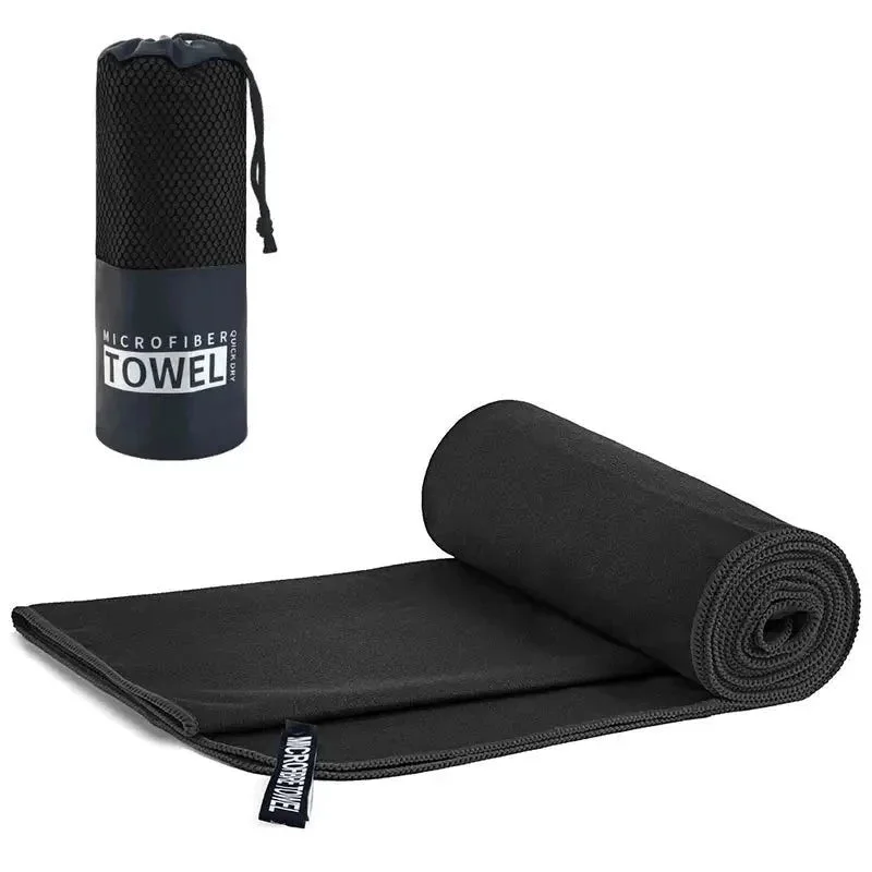 Black yoga towel