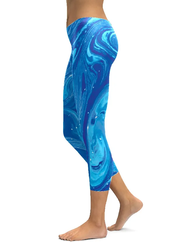 Blue Swirl Capris