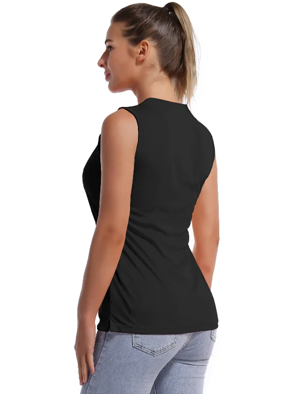 V Neck Sleeveless Athletic Shirts black