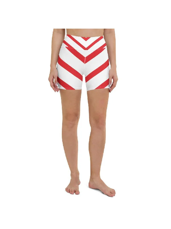 Candy Cane Yoga Shorts