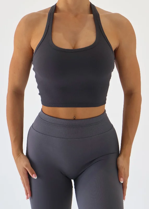 CROPPED TANK - DARK GREY