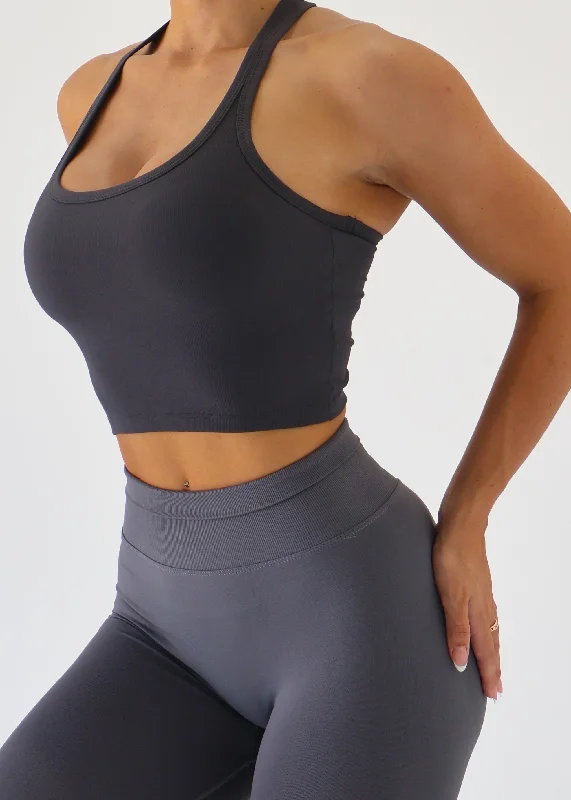 CROPPED TANK - DARK GREY