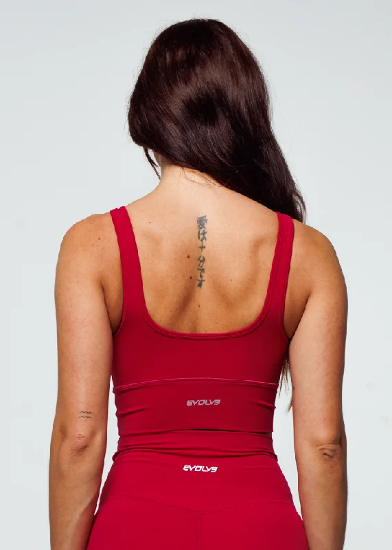 Essence Sports Bra - Cherry