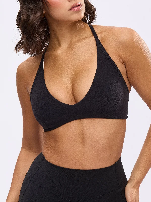 Girlfriend Reversible Sports Bra - Onyx Black and White