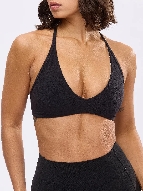 Girlfriend Reversible Sports Bra - Onyx Black and White