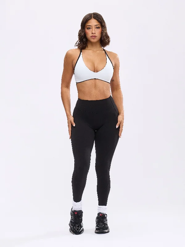 Girlfriend Reversible Sports Bra - Onyx Black and White