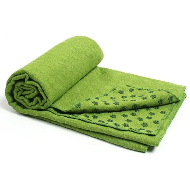 Green yoga microfibre towel