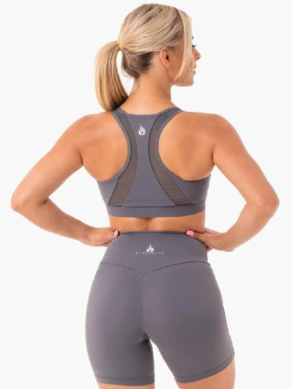 HYPE MESH SPORTS BRA - CHARCOAL