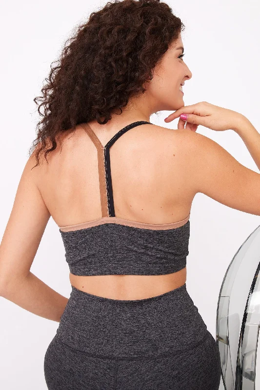 Terez x Goop TLC Y-Back Bralette in Dark Heathered Gray