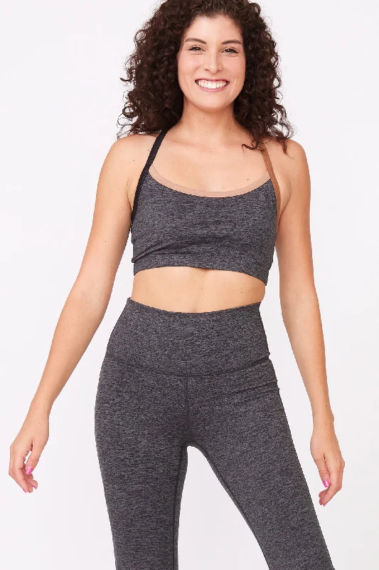 Terez x Goop TLC Y-Back Bralette in Dark Heathered Gray