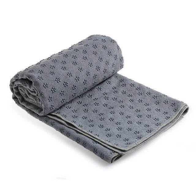 Non slip yoga towel grey