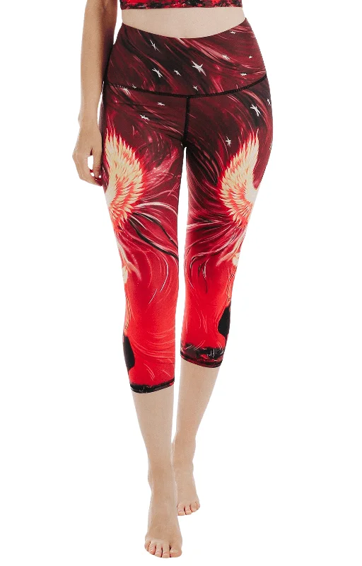 Phoenix Rising Printed Yoga Crops