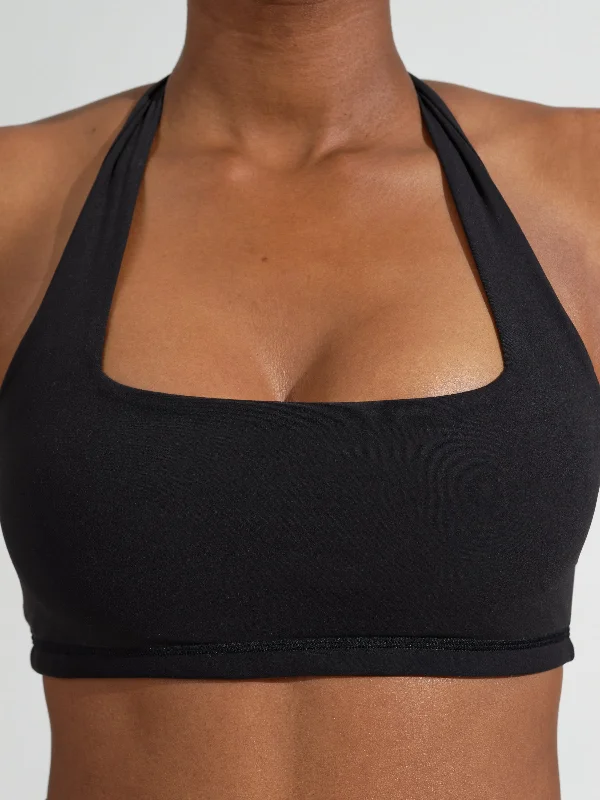 Revolution Halter Sports Bra - Onyx Black