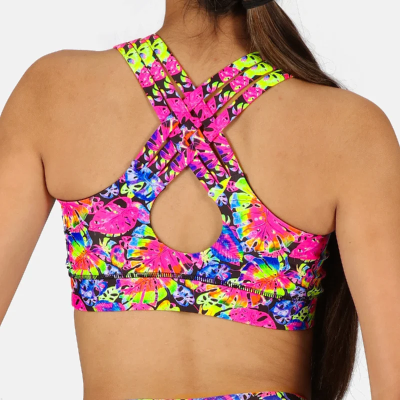 Summer Palm Cross Back Bra