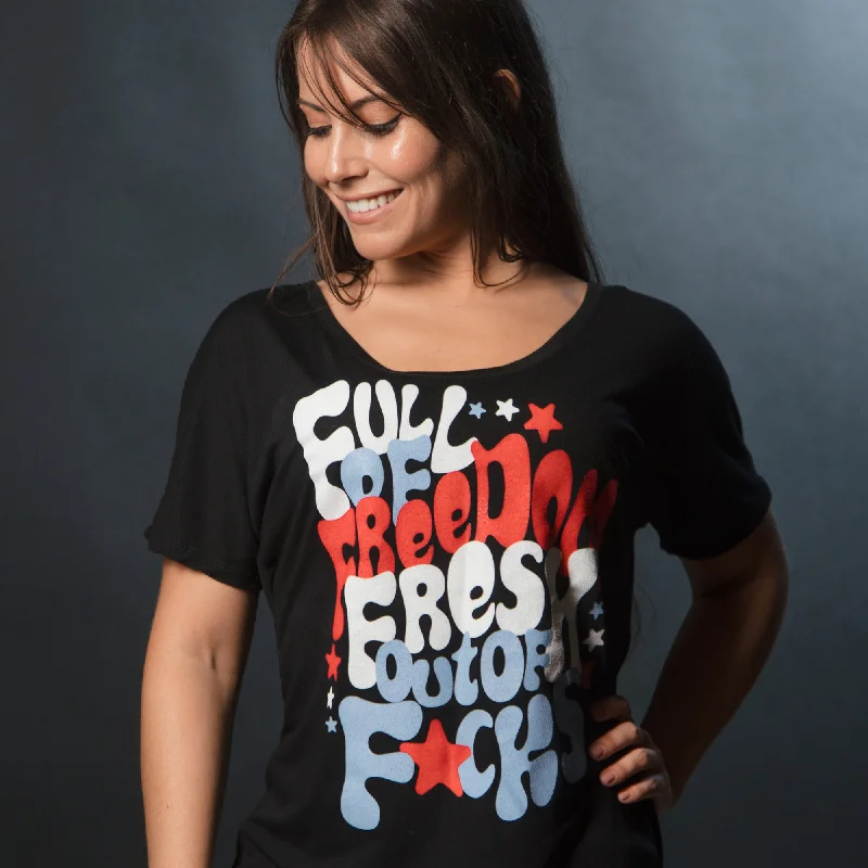 Women's Fresh Outta F*cks Slouchy T-Shirt - Black